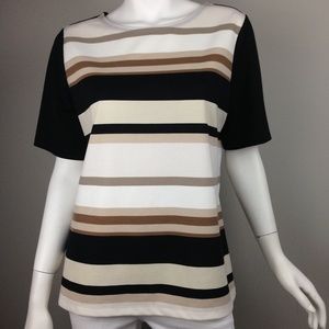 Coldwater Creek Short Sleeve Stripped Top